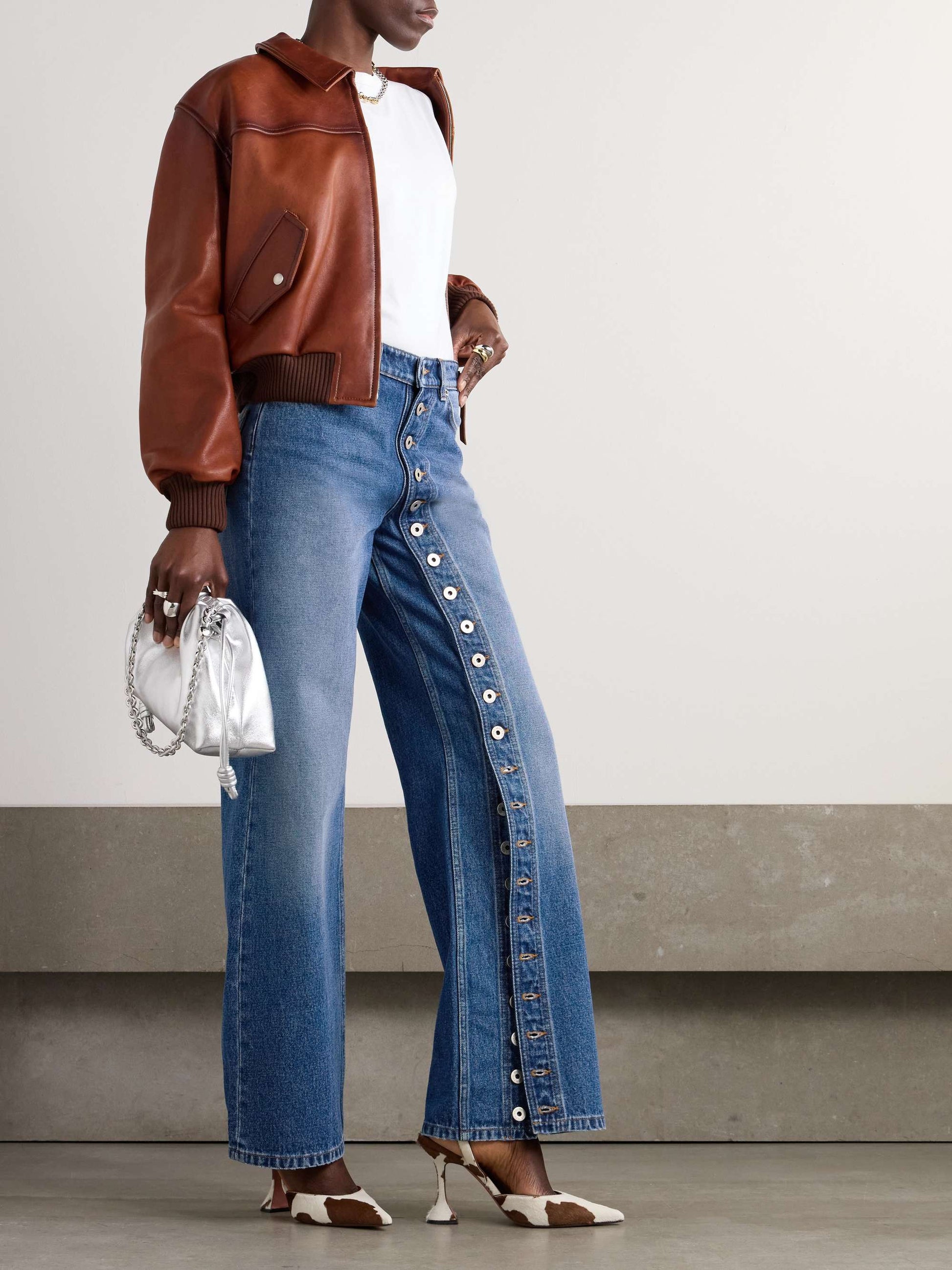 Paul Gaultier Irregular Button Dark Blue Jeans