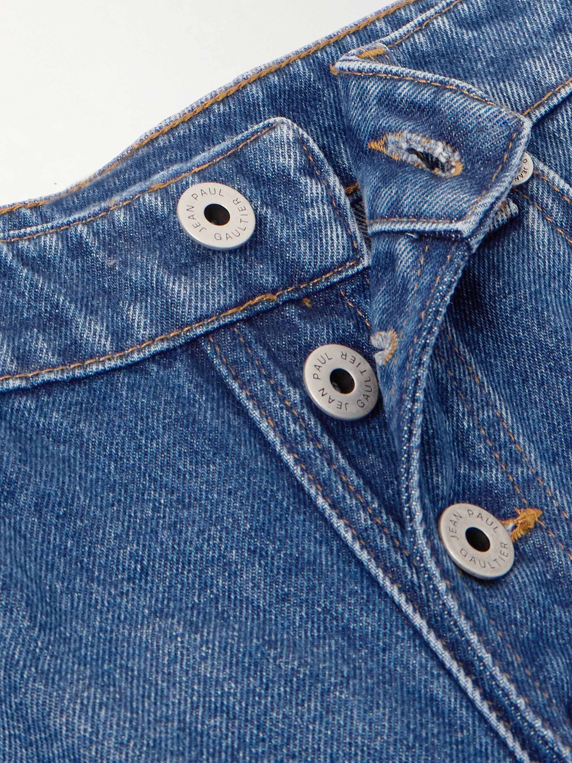 Paul Gaultier Irregular Button Dark Blue Jeans