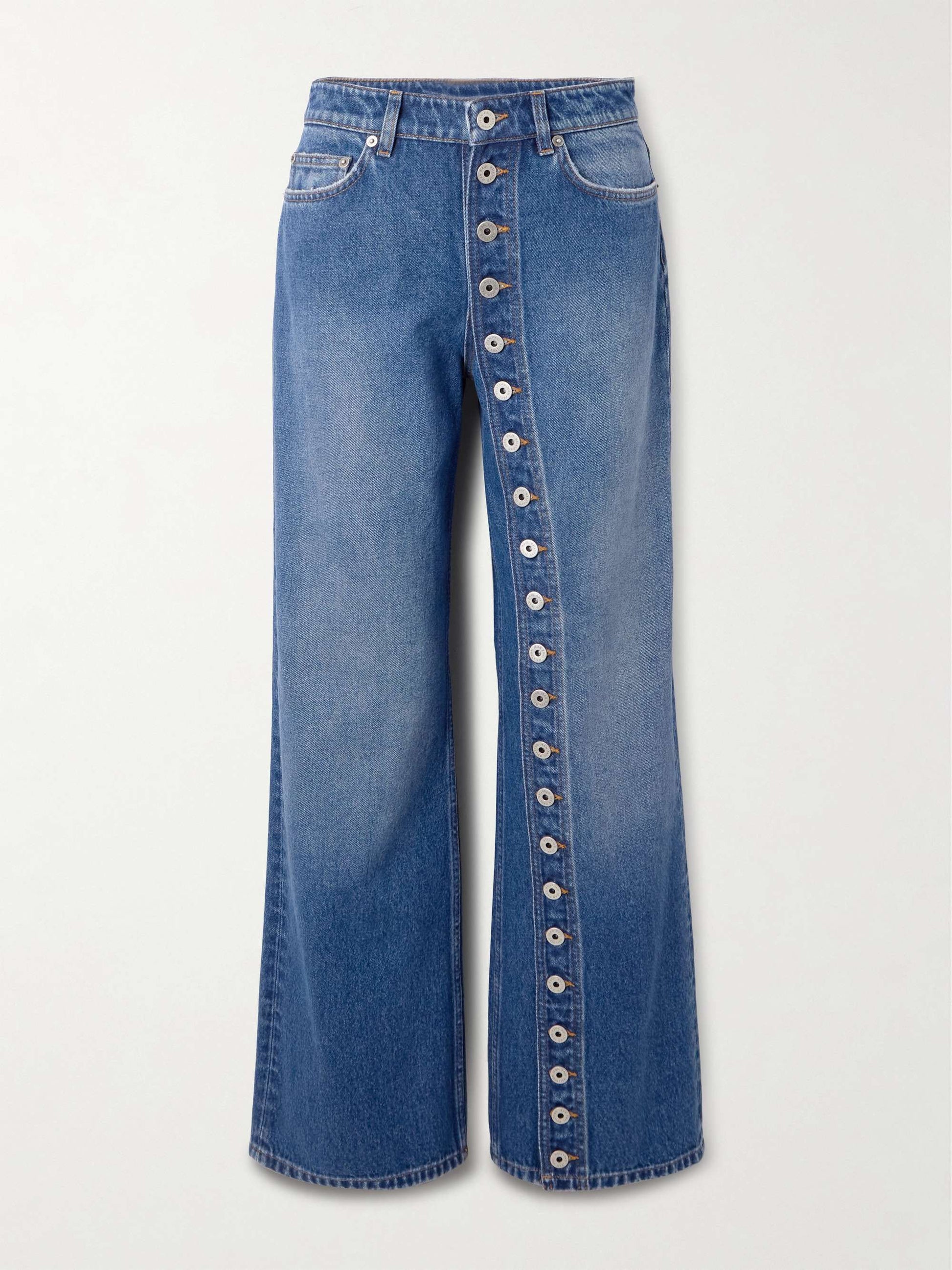 Paul Gaultier Irregular Button Dark Blue Jeans