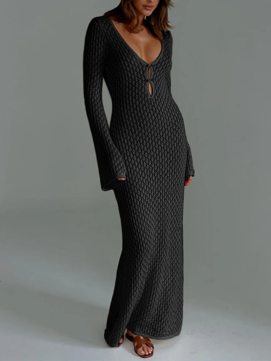 Serena Open-Back Knit Maxi Dress