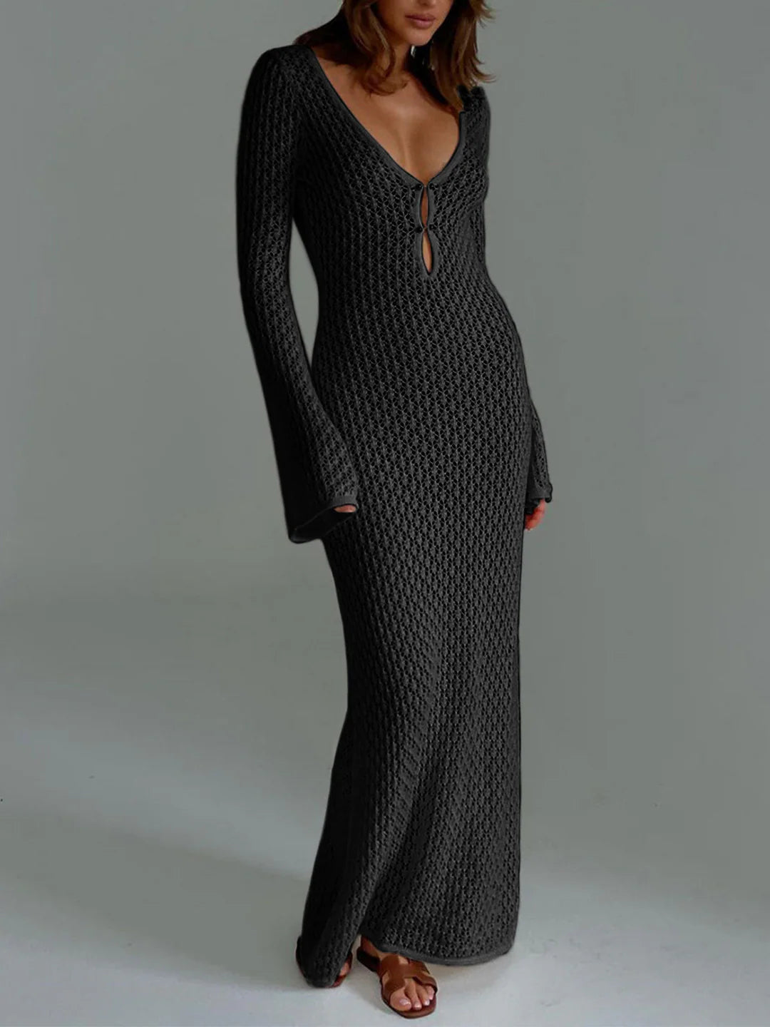 Serena Open-Back Knit Maxi Dress